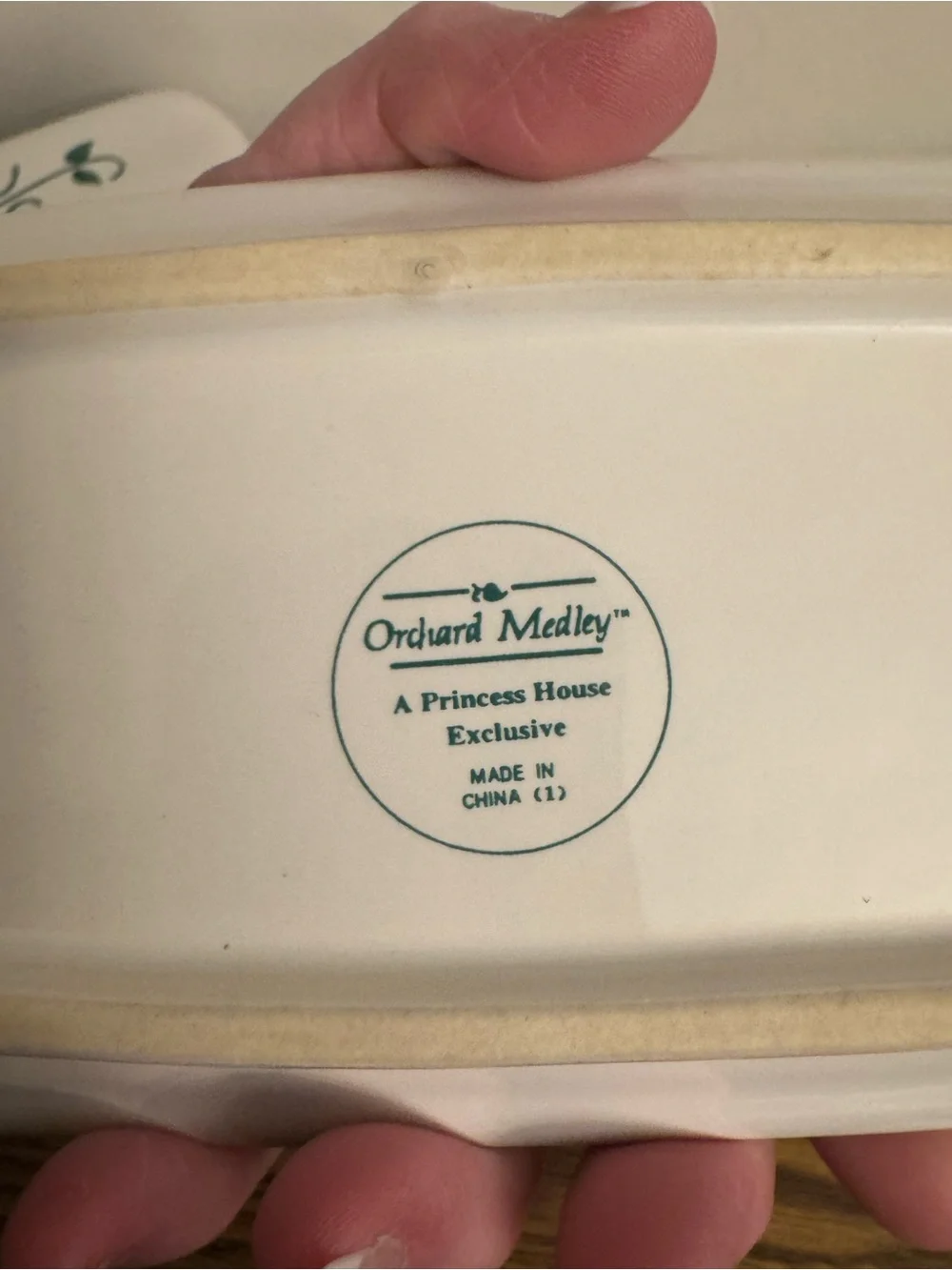 Vintage Princess House Orchard Medley 2 Pc Ceramic Covered Butter Dish EUC